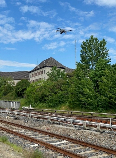 Drohnenbefliegung des Gleises